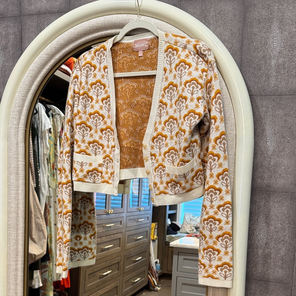 Show Me Your MuMu Cream and Brown Patterned Blazer